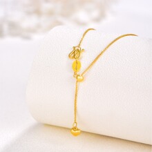 克减95周大福专柜正品代购足金肖邦链四叶草黄金素链结实百搭联保