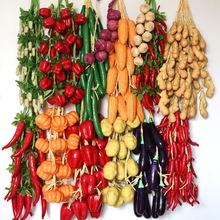 农家乐装饰品仿真蔬菜水果挂件模型假玉米大蒜田园风饭店墙上道具