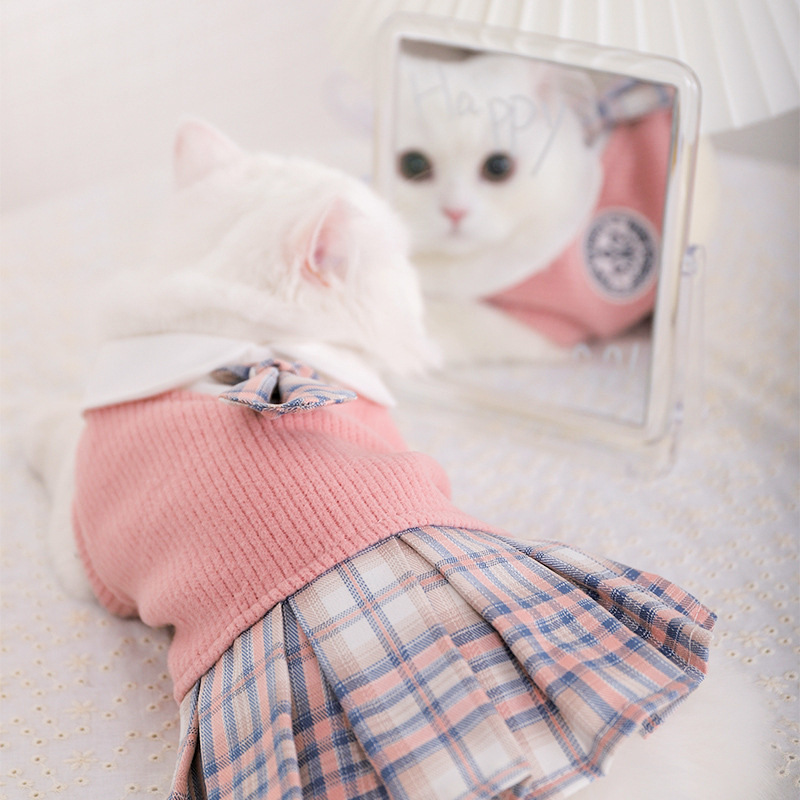 JK Dress Pet Teddy Corgi/French Bulldog Bichon Schnauzer Spring and Autumn Clothing Puppy Dog Comfortable Pet Princess Dress