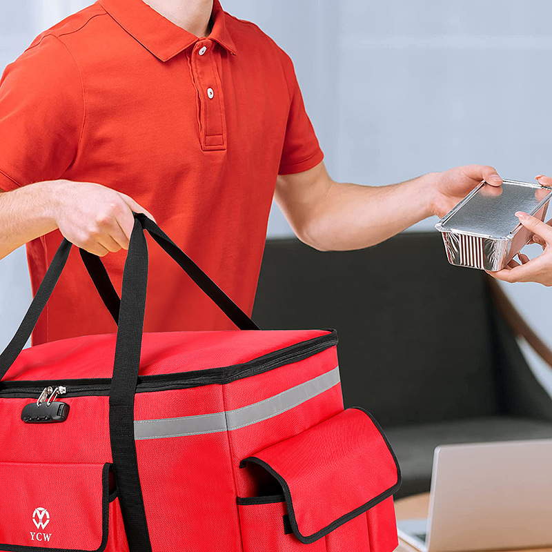 工厂定制大容量双肩保温背包 新款大号密码锁防盗外卖箱 宅配包