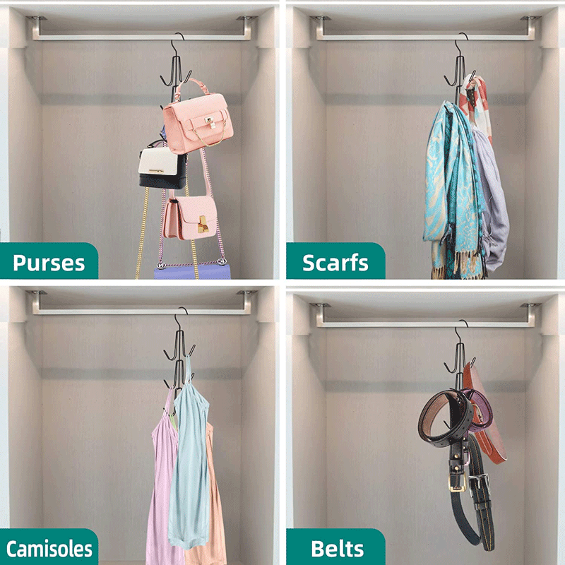 Metal Hook-Type Hanger Handbag Purse Hook Household Cloakroom Multifunctional Storage Scarf Belt Rack Wholesale