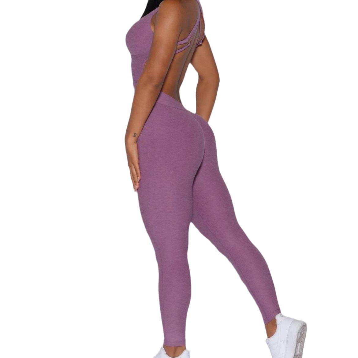 New Cross-Border Yoga Tight One-Piece Trousers Sexy Sports Fitness Jumpsuit Peach Hip Back Shaping Shockproof Yoga Clothes for Women