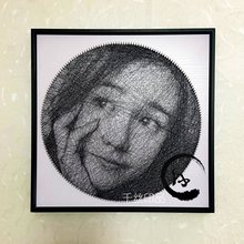 钉子画绕线DIY制作照片礼物diy线人像弦丝送女生一件代发创意惊喜