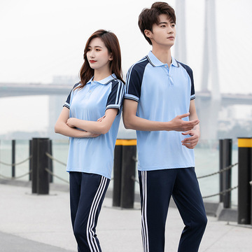夏装校服套装高中生运动服学生毕业照班服定制夏季短袖上衣男女款
