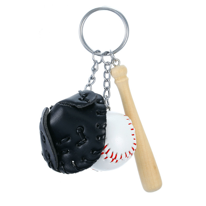 Creative Baseball Keychain Bag Pendant Baseball Three-Piece Set Gift Fashion Couple Small Gift Printable Logo