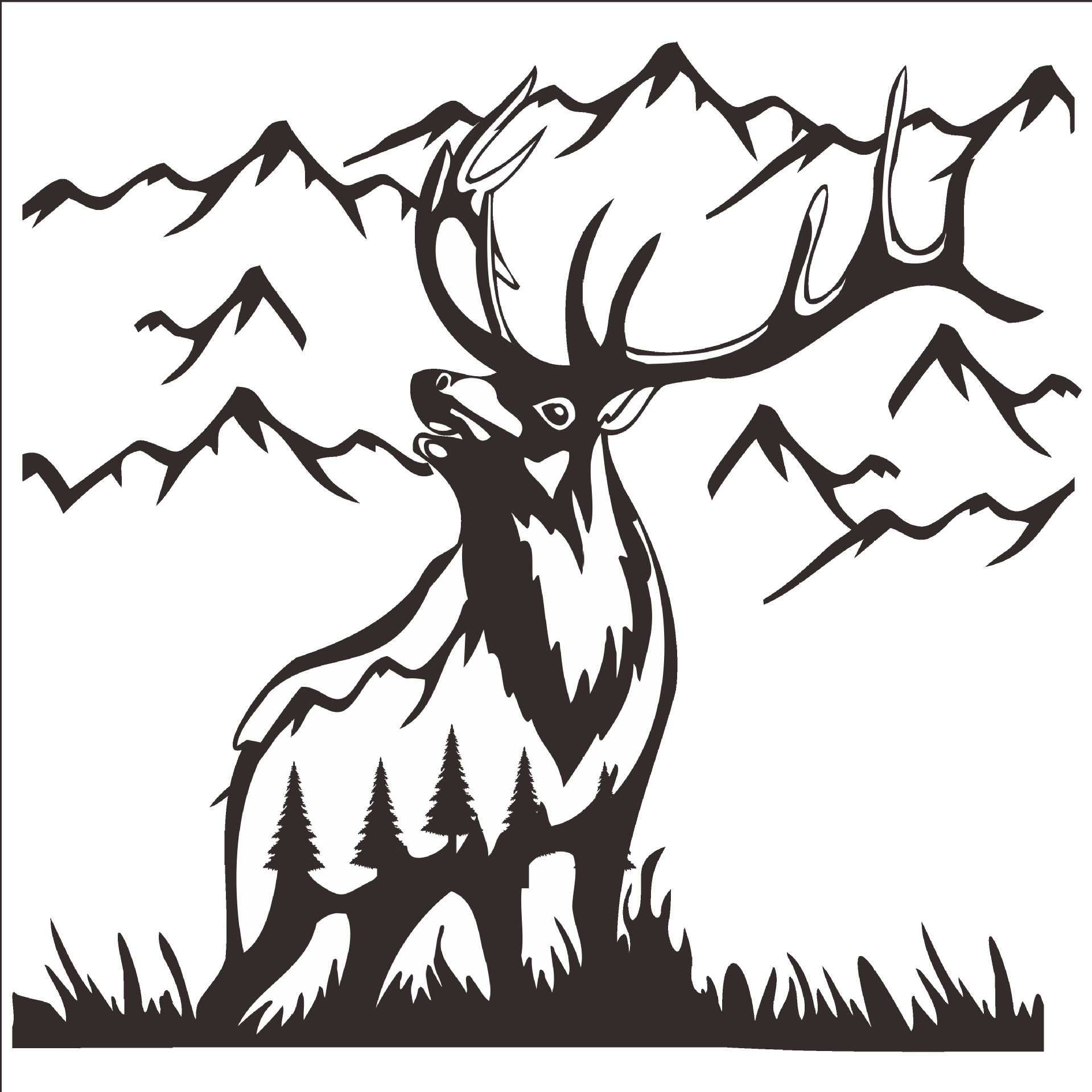 跨境全新鹿款绘画镂空模板可搭配画画diy产品出售喷绘支持定制