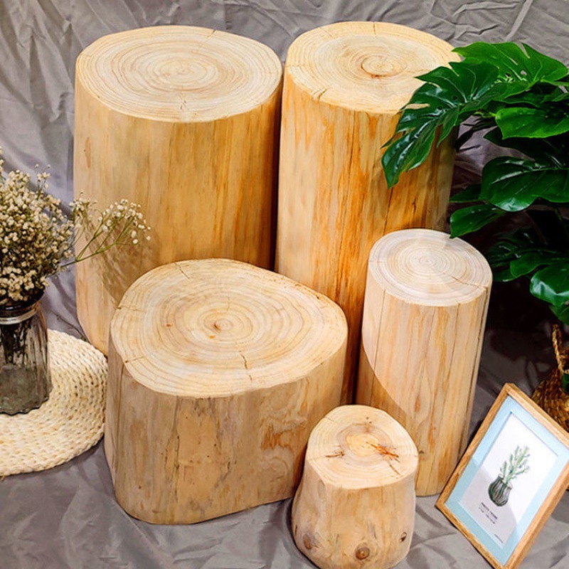 木桩凳树桩实木墩子圆凳原木树墩底座服装店坐凳家用木头凳子茶几