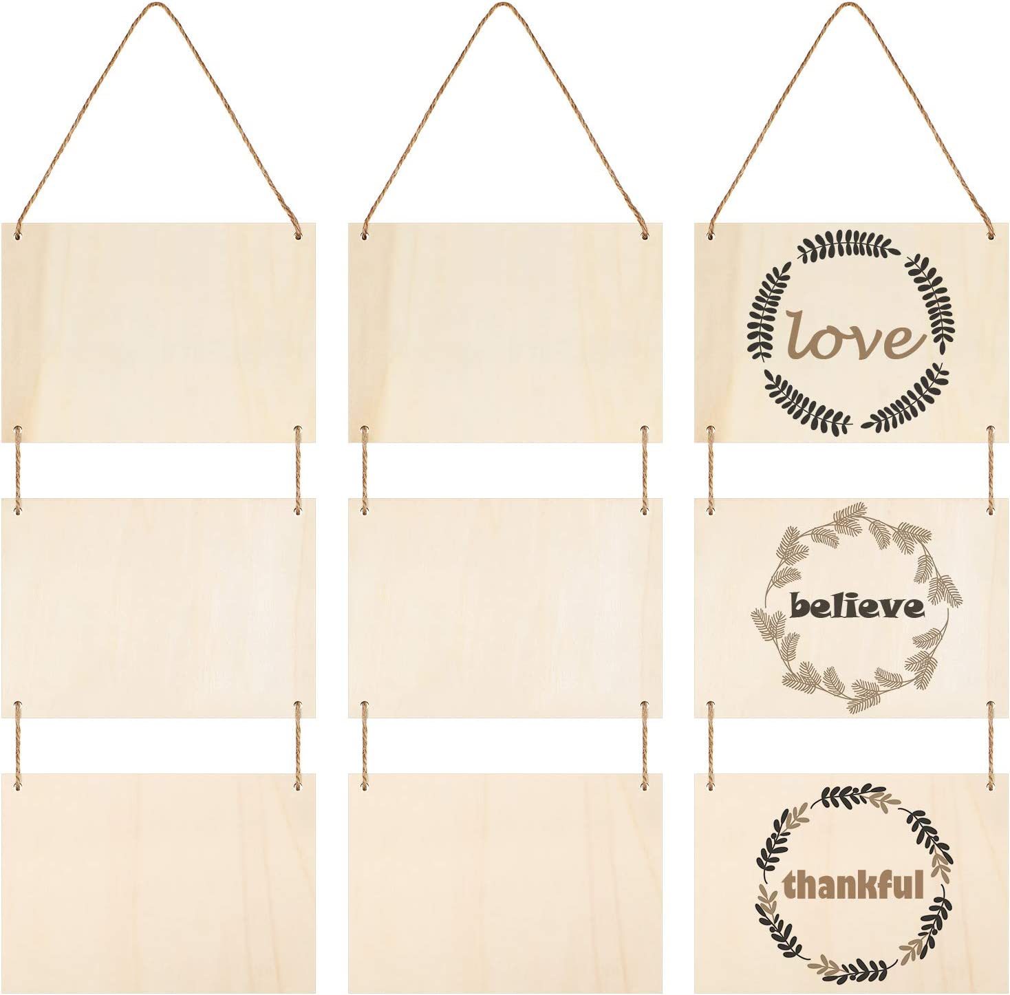 三联挂牌木制标识门牌创意手绘涂鸦板生日派对装饰吊牌挂件木片