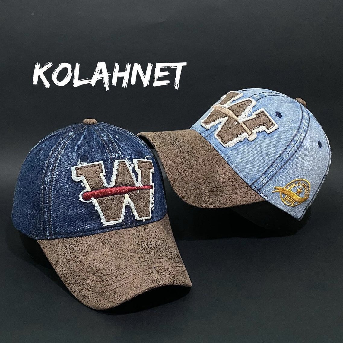 欧美复古棒球帽做旧水洗牛仔街头百搭鸭舌帽光板弯檐嘻哈潮棒球帽