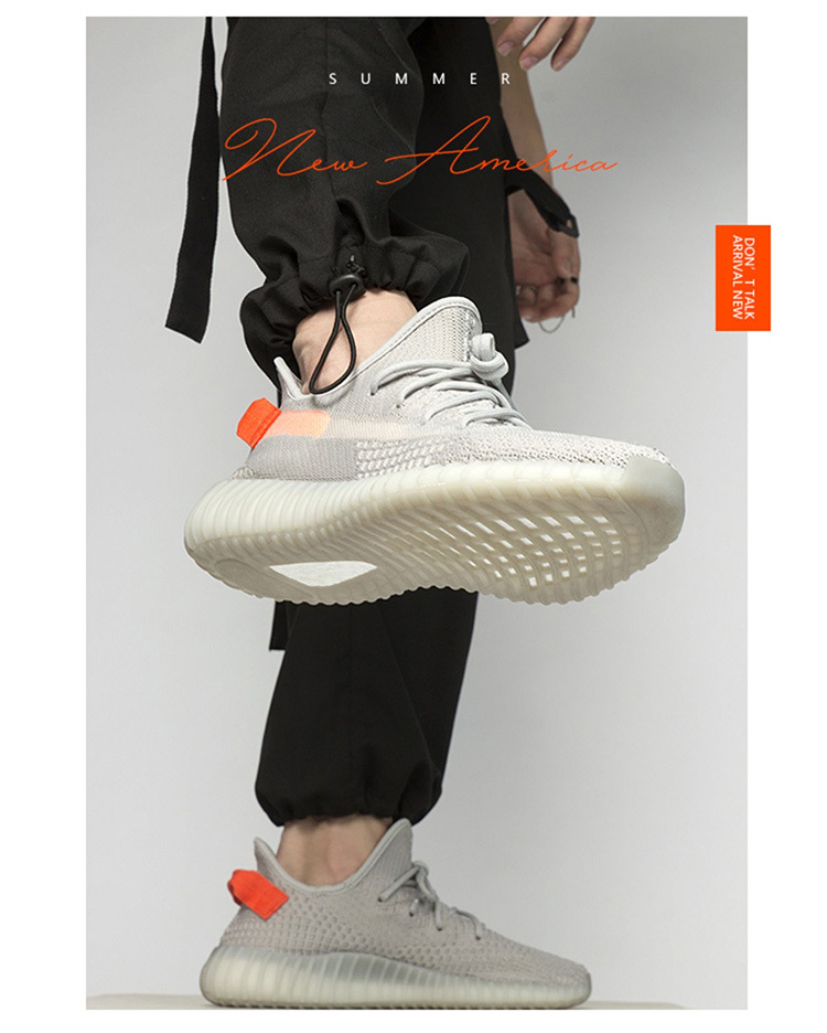 椰子鞋350v2飞织运动男鞋 莆田品质真爆米花鞋情侣男女休闲跑步鞋