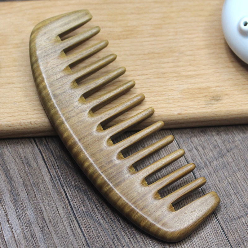 Green Sandalwood Comb Sandalwood Large Wooden Comb Carved Comb Household Wooden Comb Gift Wooden Comb Wholesale Manufacturer