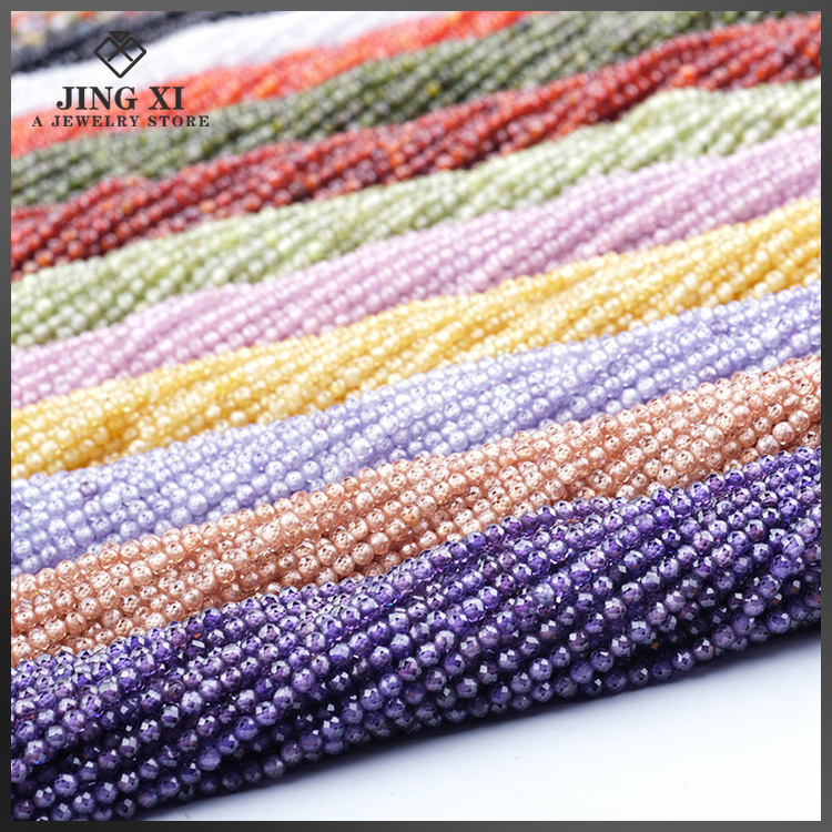 Super Flash Natural High Density Zircon Small Bead Cut Surface 2 ~ 4mm Faceted Loose Beads DIY Bracelet Necklace Ornament Wholesale