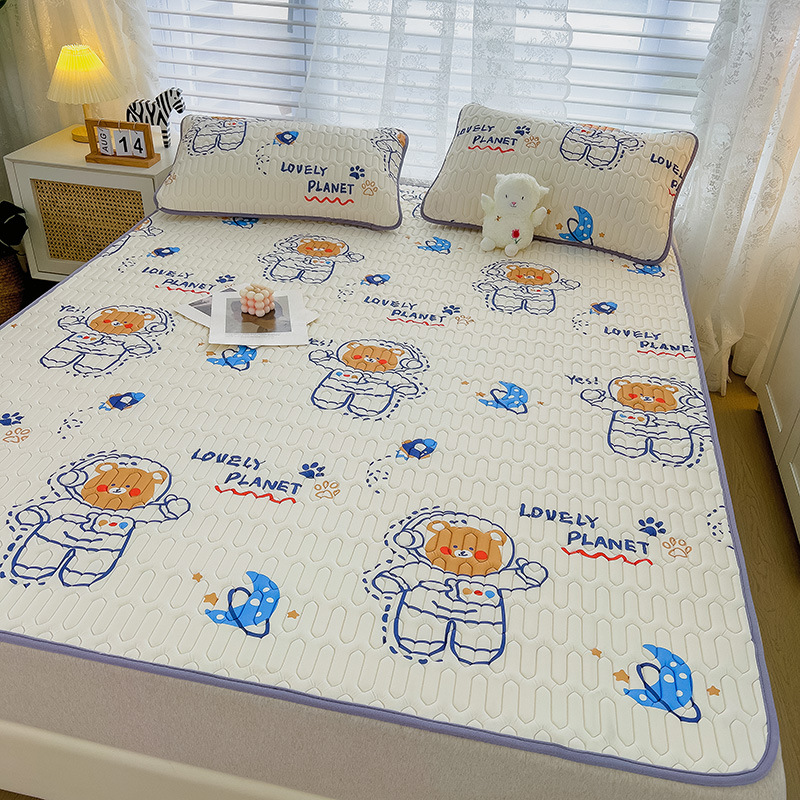 summer thailand thickened latex three-piece set of summer sleeping mat washable fresh ice silk air conditioner soft mat gift wholesale