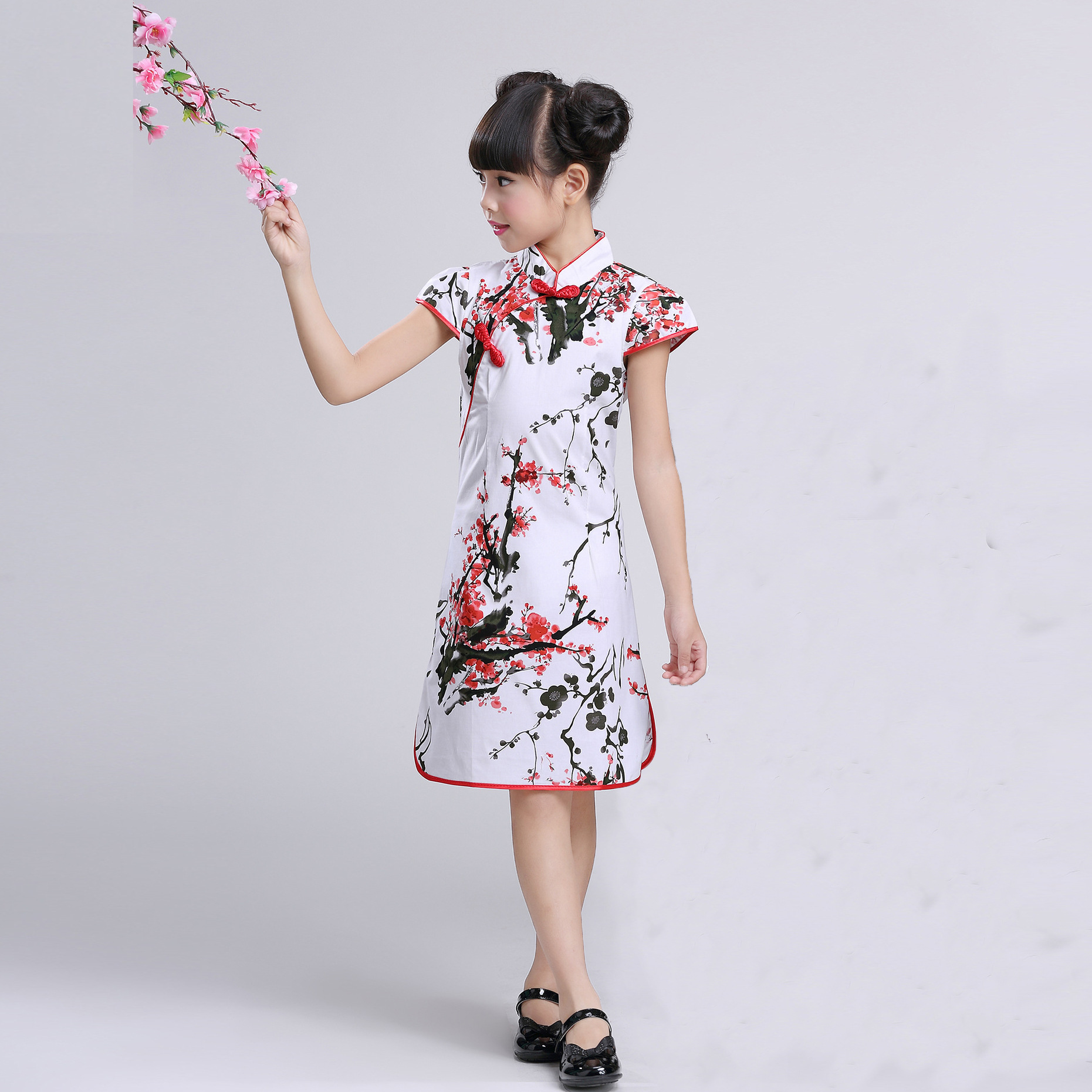 儿童民族风旗袍 六一儿童节日表演服女童公主裙大童夏季旗袍