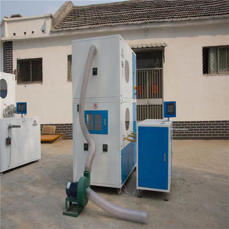 供应简单高效双口毛绒公仔棉填充机 玩具充棉机 双头pp棉冲棉机价