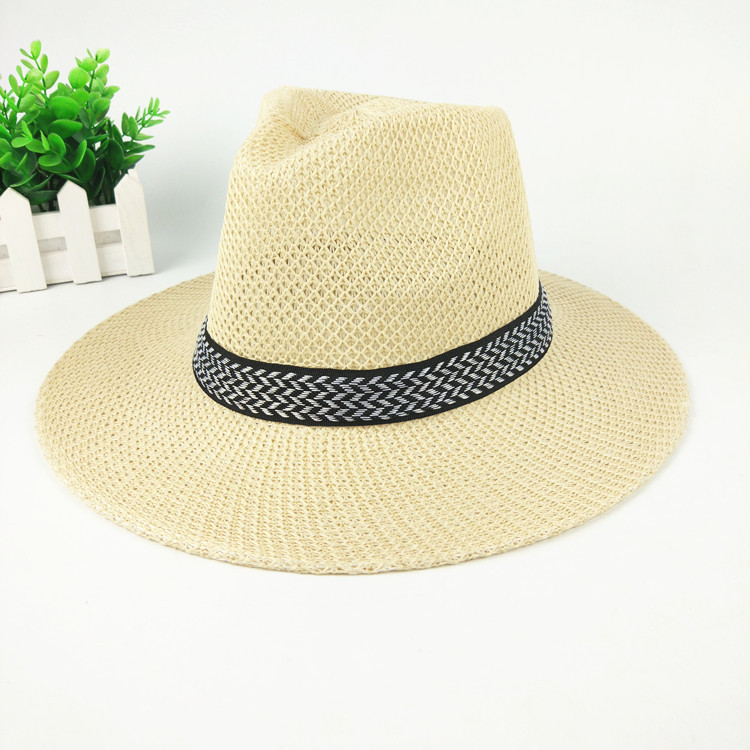 New Summer Men's Trendy Summer Hat Middle-Aged and Elderly Bowler Hat Middle-Aged Father Hat for the Elderly Straw Fisherman Hat