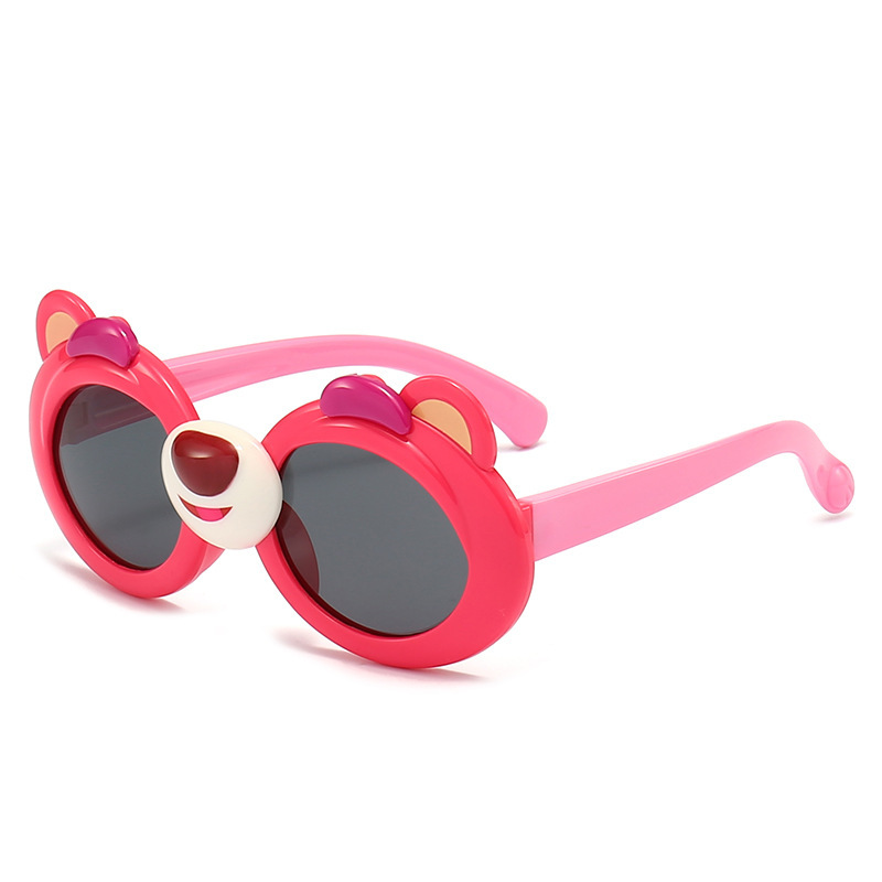 New Children's Polarized Sunglasses Boys and Girls Cartoon Strawberry Bear Sunglasses Student Party Decorative Mirror in Stock Wholesale