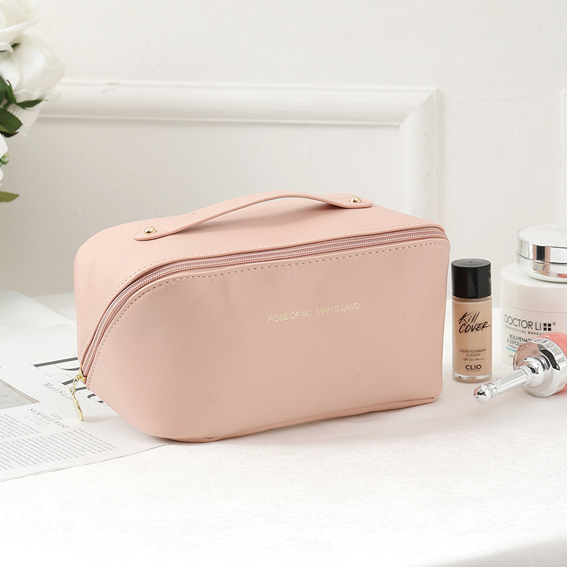 Multifunctional Pu Leather Pillow Bag Cosmetic Toiletries Storage Bag Large Capacity Portable Storage Cosmetic Bag