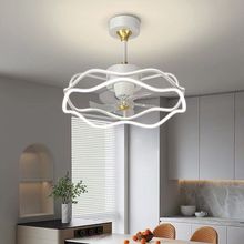 新款餐厅360度摇头吊扇灯现代简约北欧智能App卧室灯风扇一体led