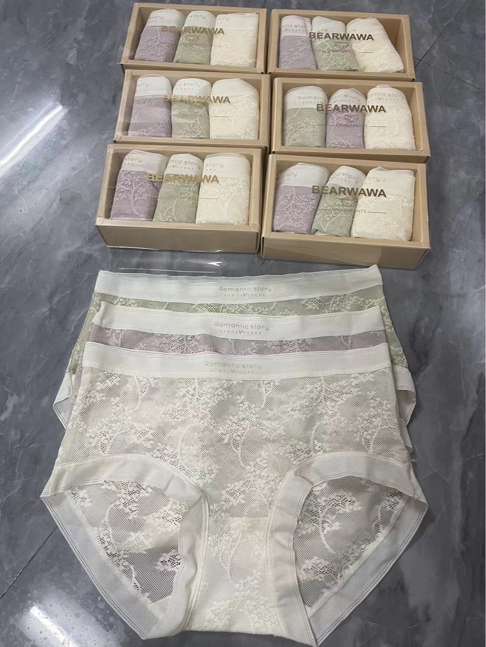 现货原版metwo新中式内内 纯欲蕾丝镂空三角裤女士内裤中腰底裤