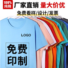 t恤定制logo广告衫印字企业文化衫班服diy纯棉圆领工作服批发短袖