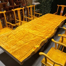 金丝楠木大板黄花梨1米茶桌8办公桌家具餐书桌简约现代