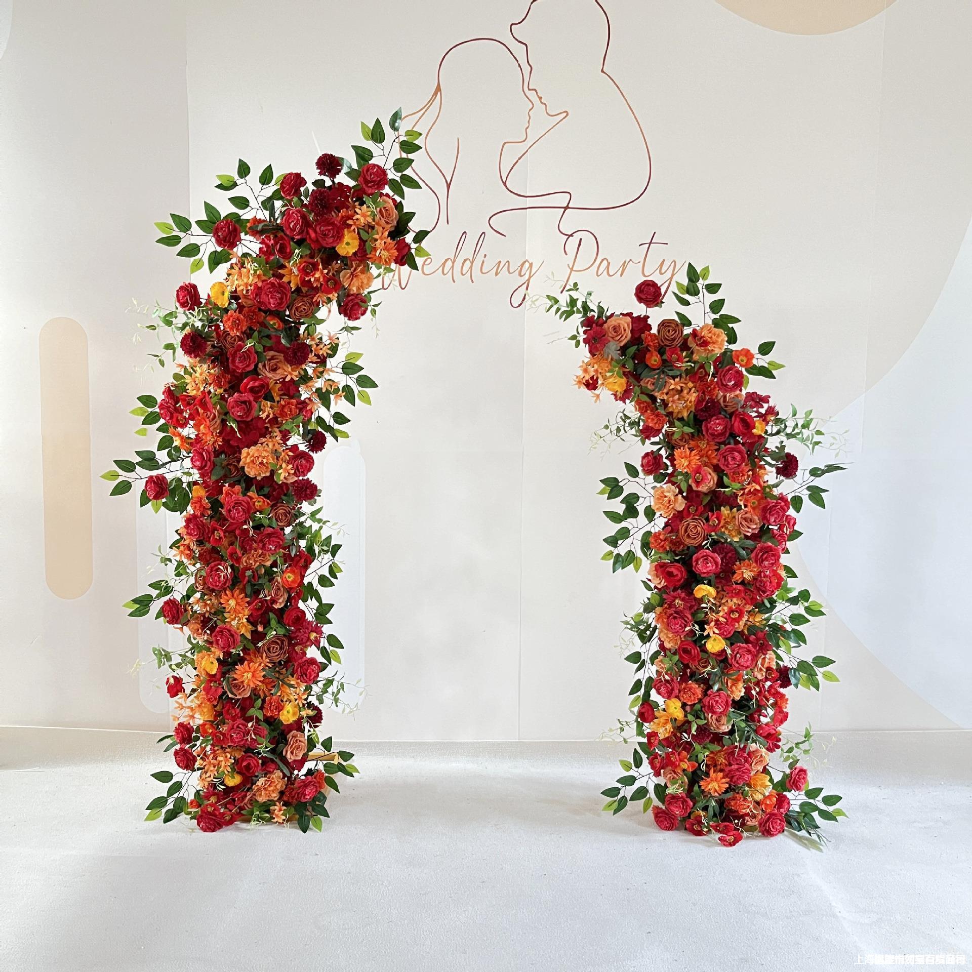 婚庆拱门新款铁艺花架牛角门羊角门户外婚礼布置拱门结婚门口装饰