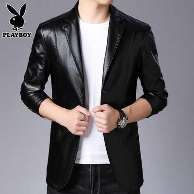 2021 New Sheepskin Leather Coat Men's Leather Short Coat Suit Soft Leather Jacket Autumn and Winter Fleece-Lined Trendy Suit