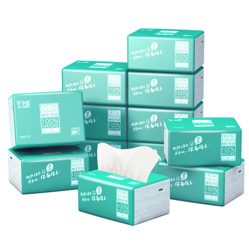 Qirou Factory Direct Sales Paper Extraction Full Box 4-Layer Native Wood Pulp Paper Towel Facial Tissue Paper Extraction Factory Wholesale