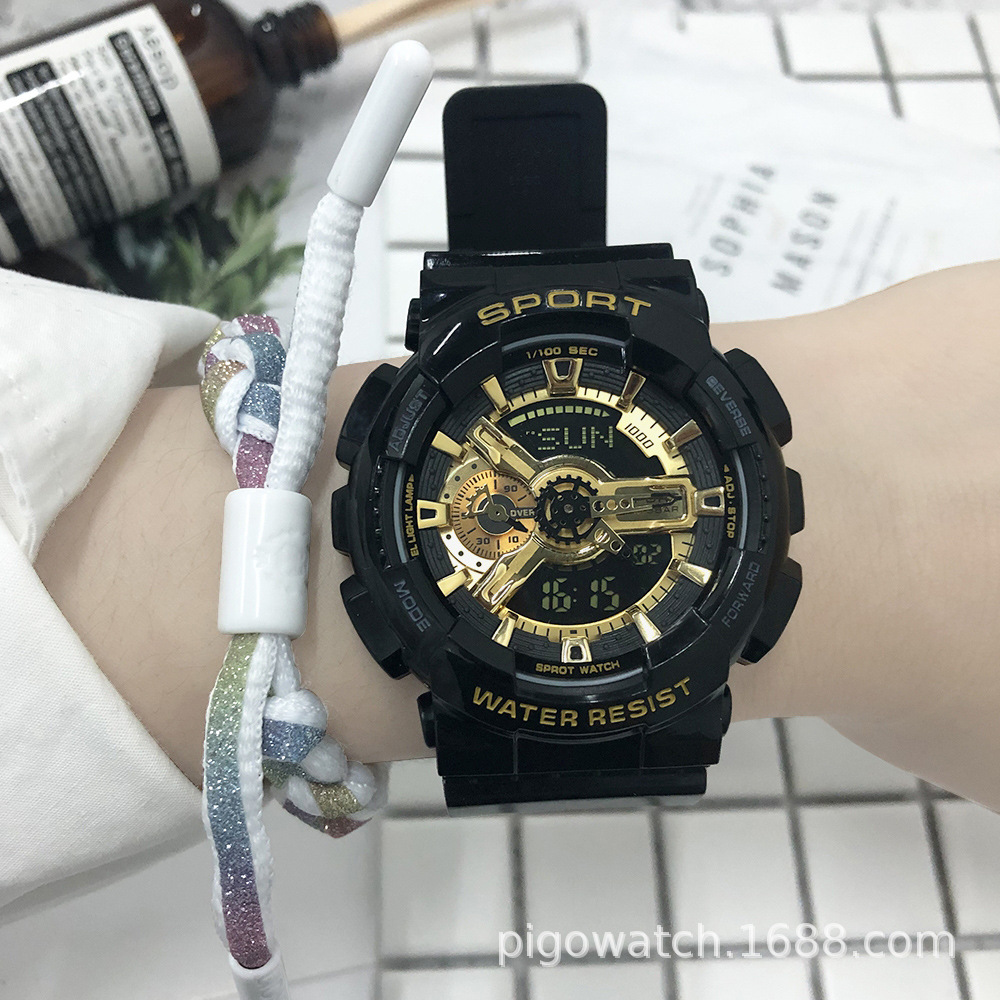 pigo手表女中学生独角兽运动防水简约夏季初中高中生儿童电子表