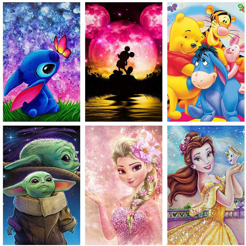 跨境电商钻石画组合图卡通系列工艺画满钻外贸批发亚马逊 ebay热