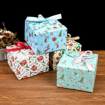 食品包装盒糖果盒制定彩带蝴蝶结提拉米苏折叠纸盒白卡纸糕点盒印