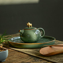 五大名窑陶瓷茶壶哥窑西施壶手工锔钉梅花功夫茶具开片泡茶壶单壶