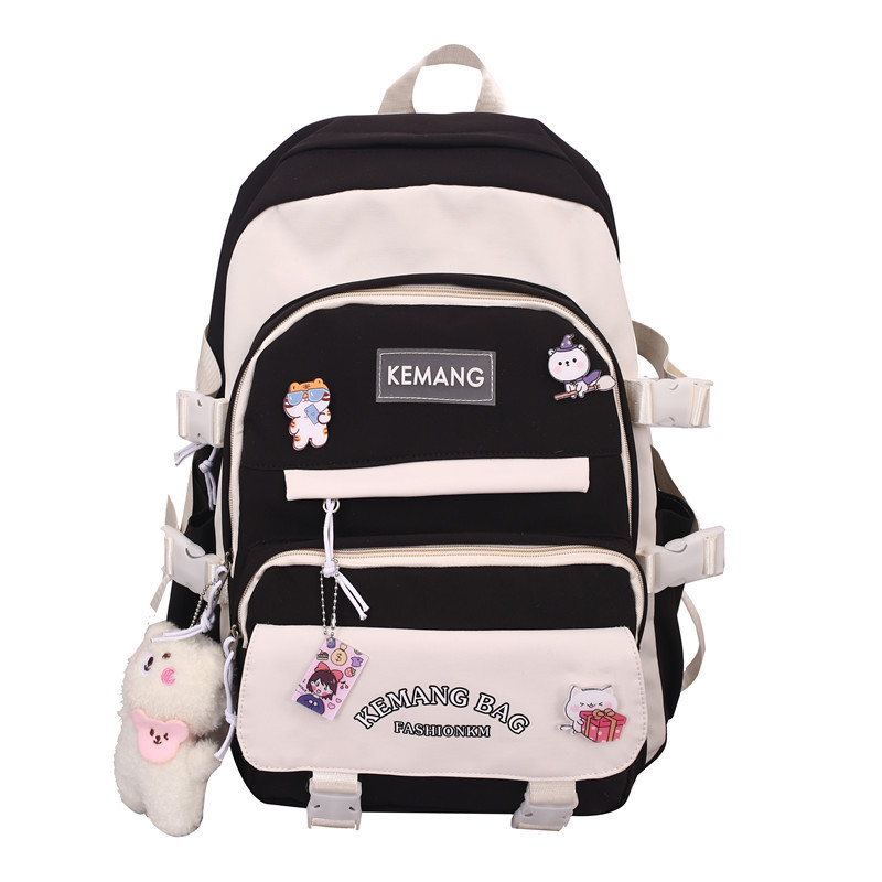 2022 New Ins Primary School Student Schoolbag Girl Large Capacity Schoolbag Female College Style Cute Korean High School Student School Bag