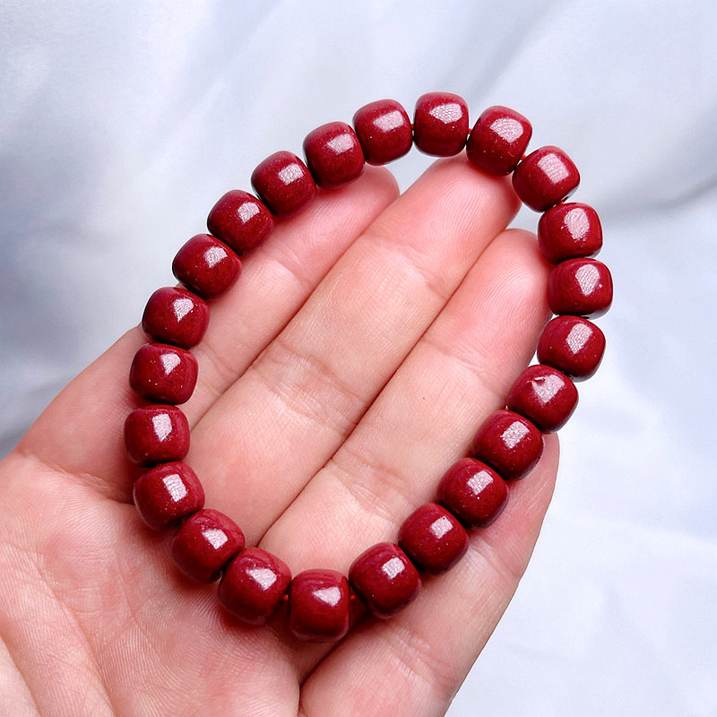 天然朱砂紫金砂帝王砂老型珠苹果珠手串手链本命年真朱砂才辟邪