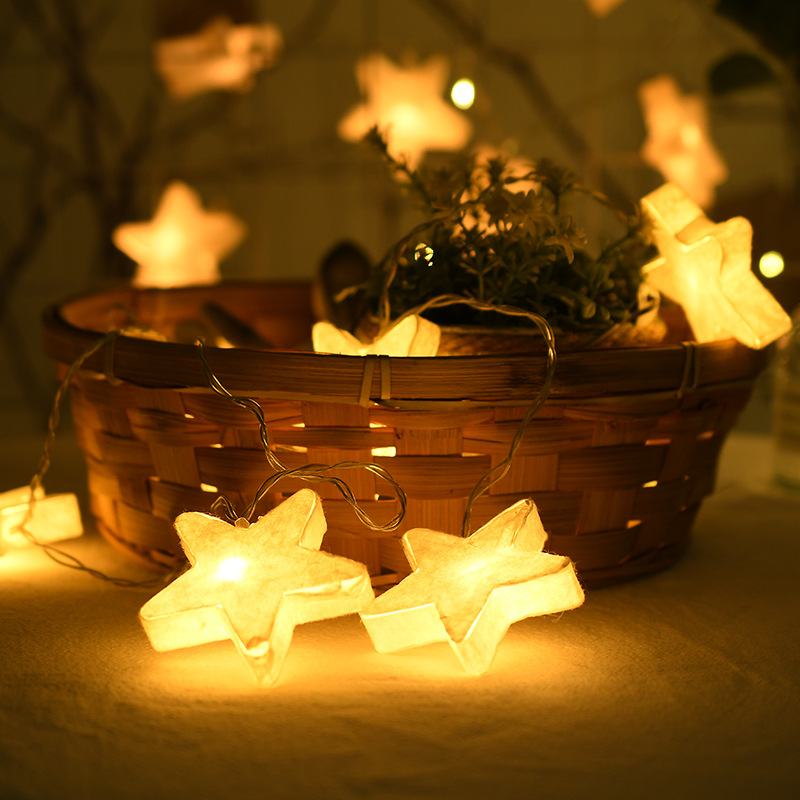 led灯串星月灯满天星节日五角星窗帘灯ins网红室内星星圣诞节彩灯