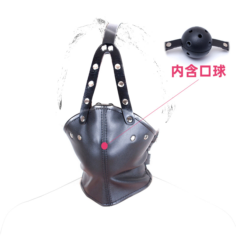 成人sm调教工具项圈口罩连体马具型口水球口塞球口球束缚拘束捆绑
