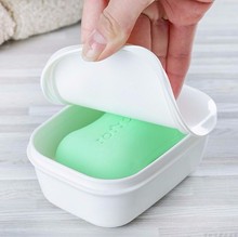 日本皂盒密封带盖旅行创意香皂盒便携浴室沥水洁面皂盒收纳香绠追