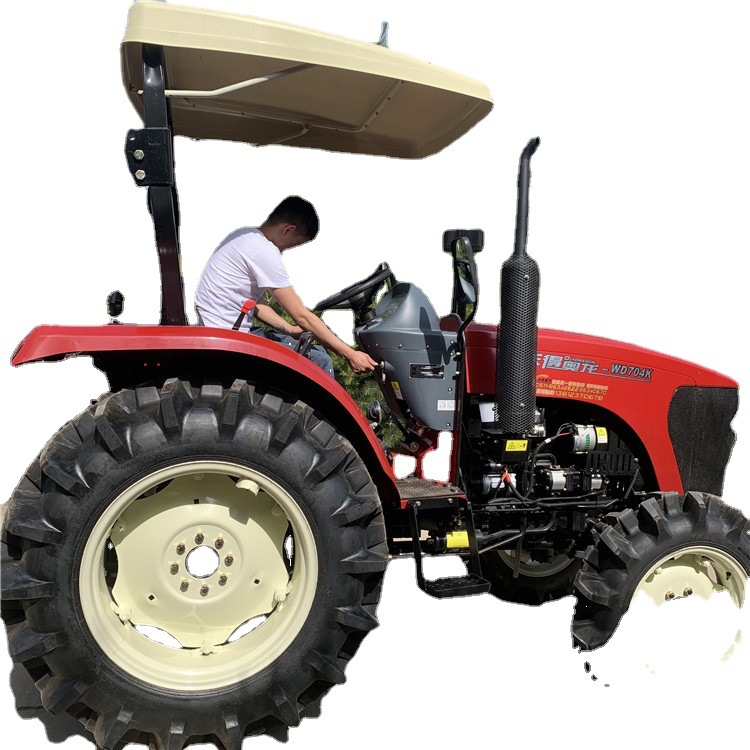 沃得水旱两用704轮式拖拉机 深花水田轮 多缸四驱四轮耕地机