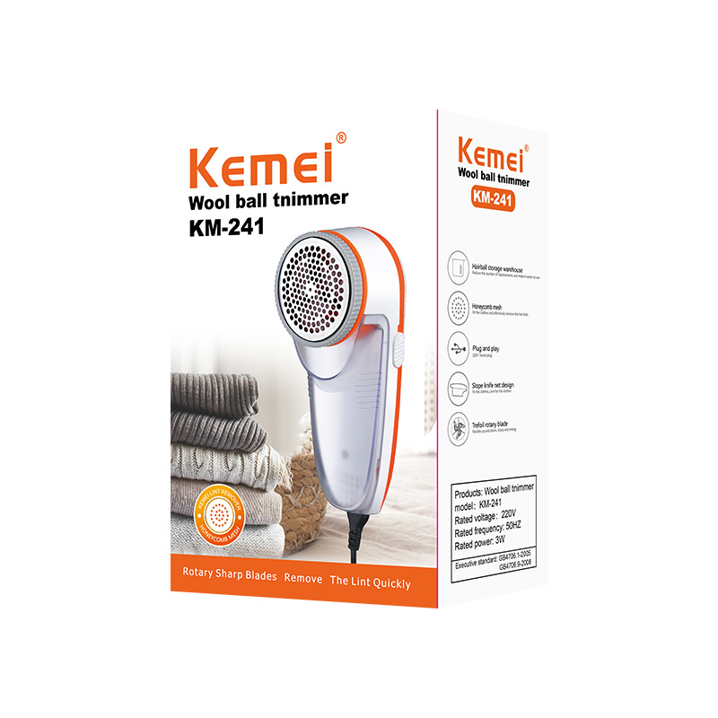 Cross-Border Wholesale Kemei Kemei KM-241 Foreign Trade White Electric Winter Clothing Fur Ball Lint Roller Trimmer