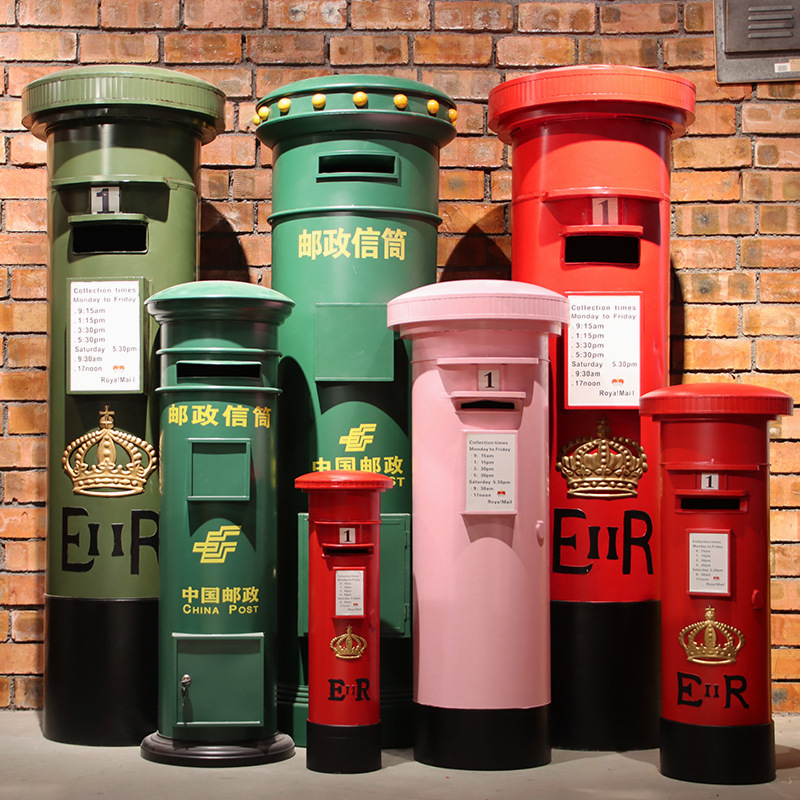 复古怀旧信箱邮箱邮筒储钱罐摄影道具模型酒吧餐厅装饰摆件可定制