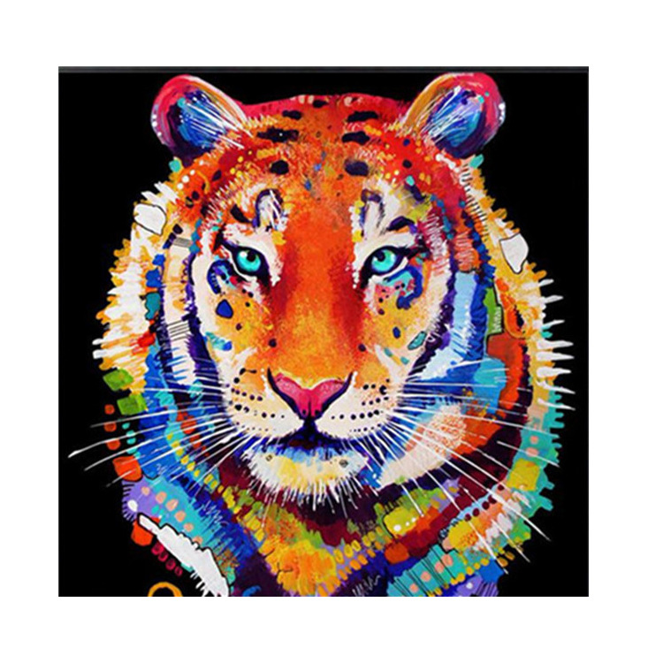 钻石画批发5d老虎 满钻方钻圆钻diy装饰画十字绣跨境专供来图定制