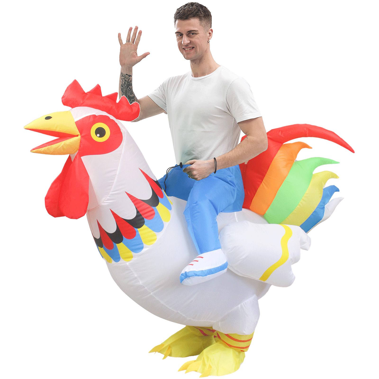 Cross-Border New Cosplay Rooster Inflatable Clothing Festival Party Performance Adult Funny Clothing