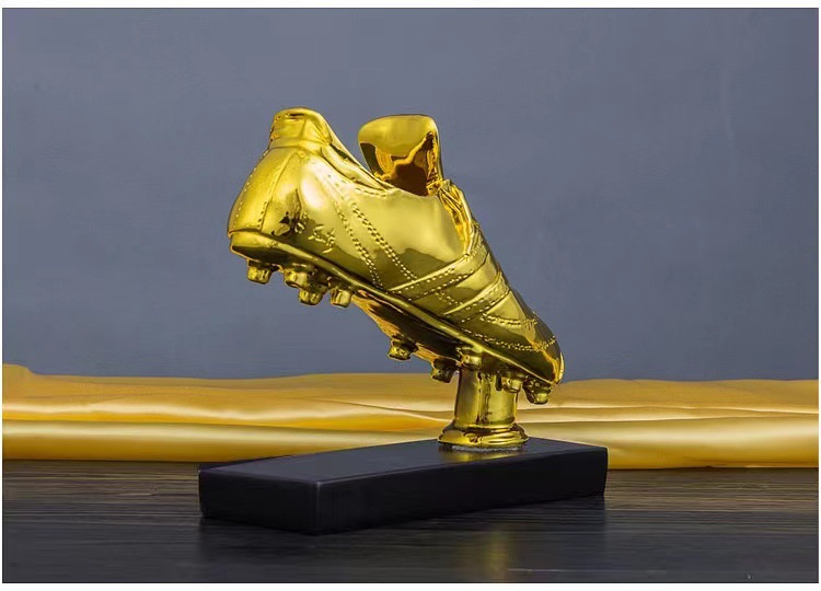 摆件世界杯金靴奖 树脂奖杯镀金足球先生射手奖金鞋比赛奖杯球迷