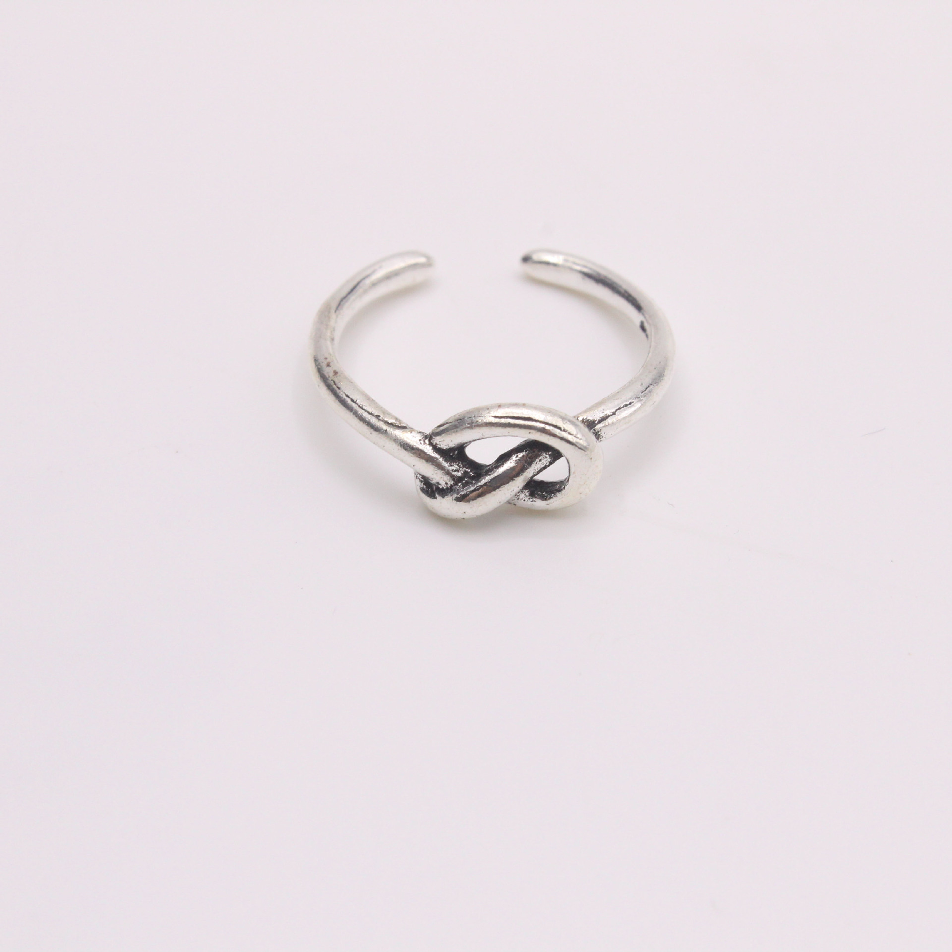 简约森系创意复古开口戒指女时尚个性单打结戒指批发饰品