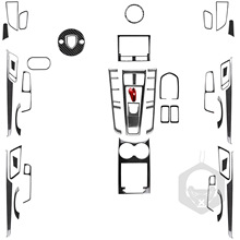 适用2014-2021保时捷MACAN卡宴中控CD档位车窗升降面板碳纤维内饰