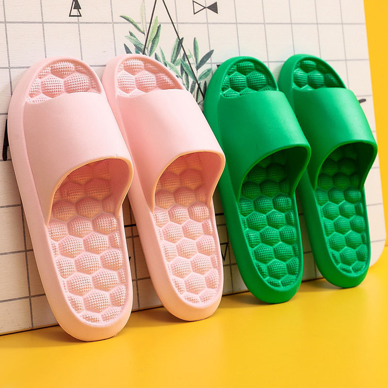 [Spot Delivery] Slippers Home Indoor Women's Bathroom Bath Soft Bottom Slippers Men's Couple Slippers Simple Slippers