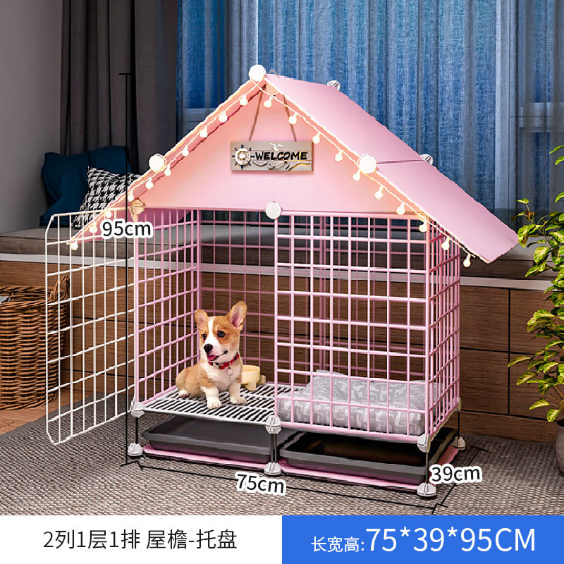 Cross-Border Dog Playpen Small and Medium-Sized Dogs Indoor Home Feces Separation Kennel Pet Poodle Dog Crate with Roof