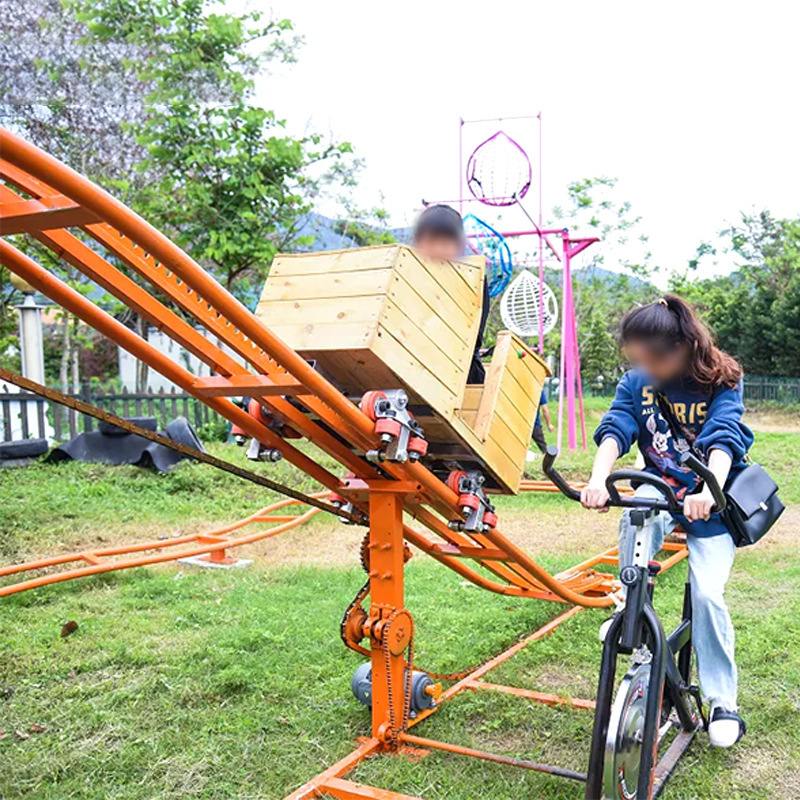 景区坑爹过山车户外网红无动力小火车游乐场亲子互动人力脚踏车