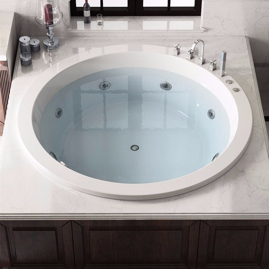 嵌入式圆形浴缸家用成人单人双人欧式按摩浴池1-2米小户型卫生间